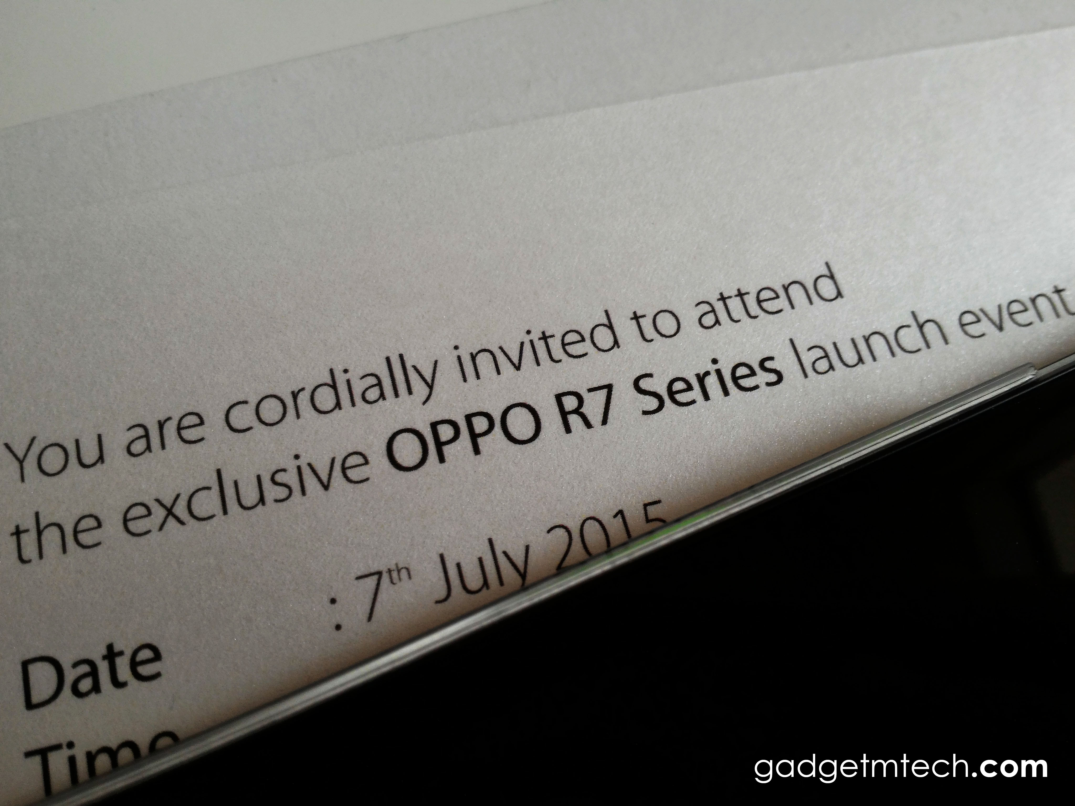 OPPO R7 Series Launch Invitation - 2
