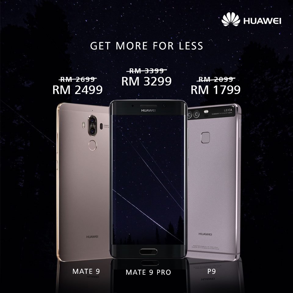 Huawei P9, Mate 9 and Mate 9 Pro Now Available at Lower Prices, P10 Plus Available in Greenery and Dazzling Blue