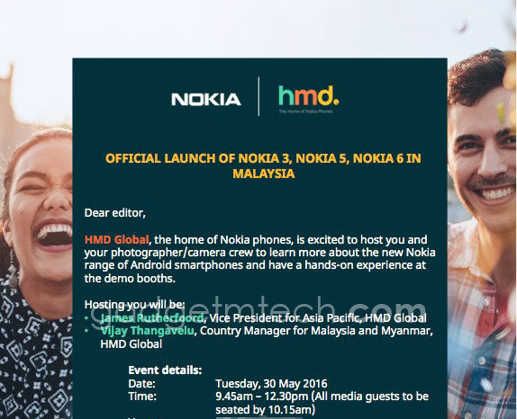 Nokia 3, 5 and 6 Set to Launch in Malaysia on 30 May