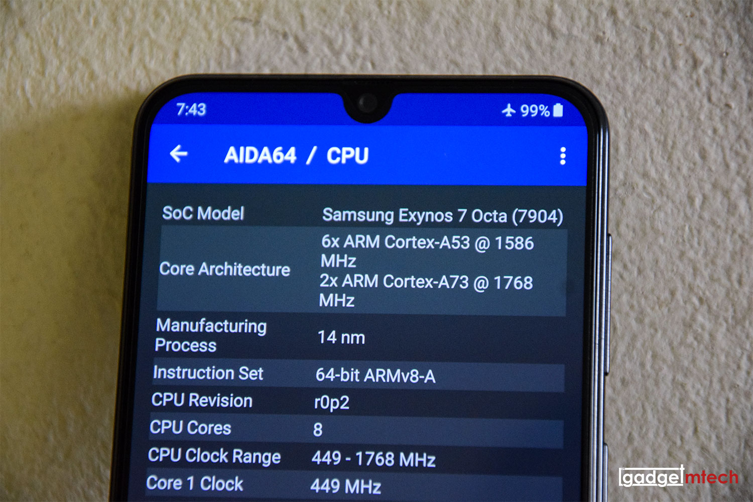 Aida64 Samsung Galaxy s21 Ultra