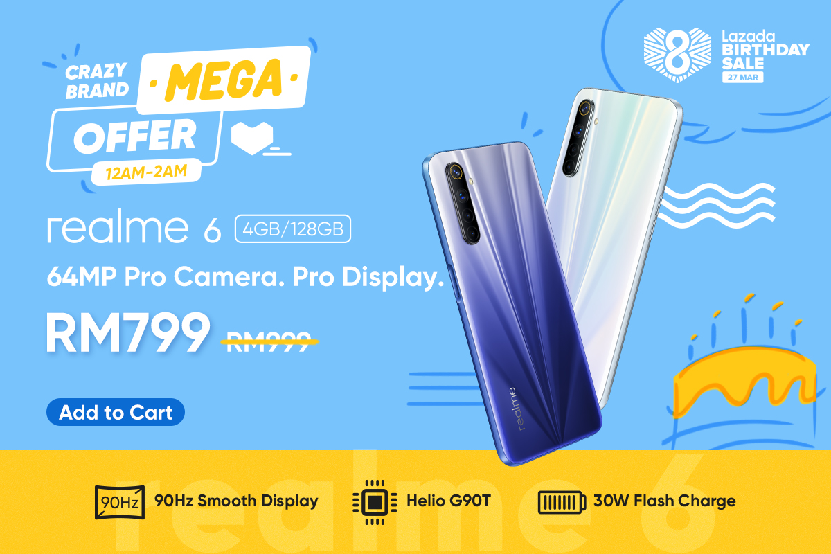 realme 6 Lazada Birthday Sale