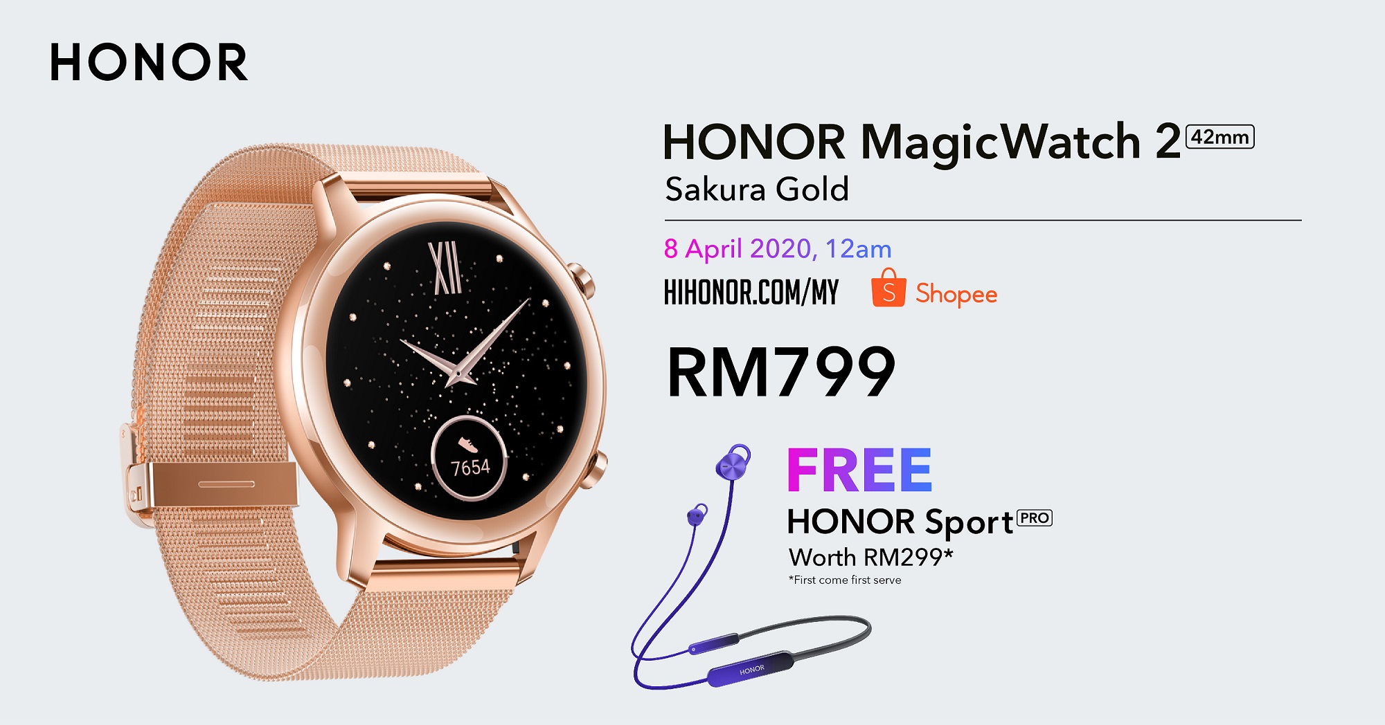 HONOR MagicWatch 2 Sakura Gold Availability