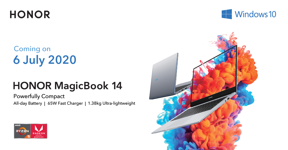 HONOR MagicBook 14 Coming on 6 July