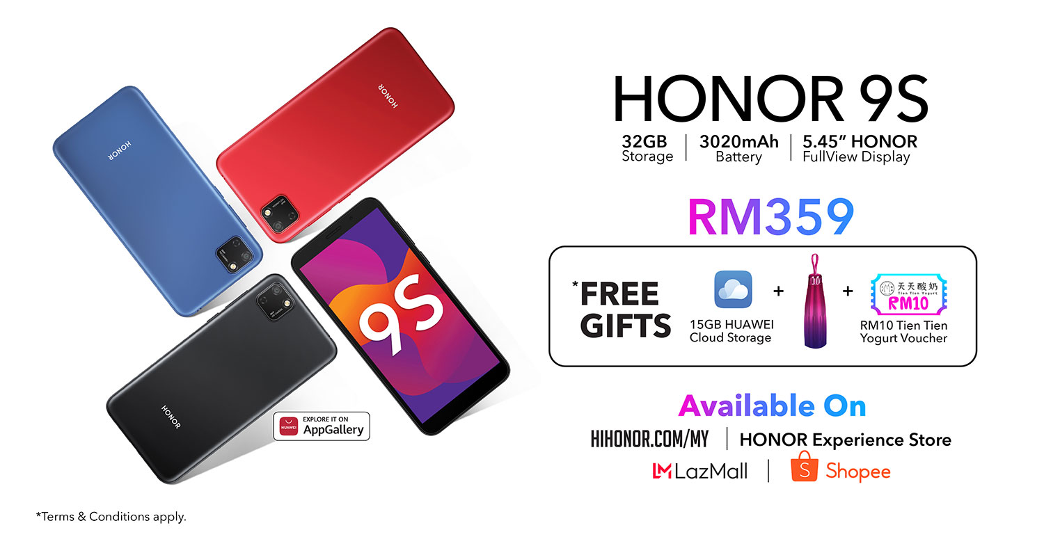HONOR 9S Officially Launched in Malaysia