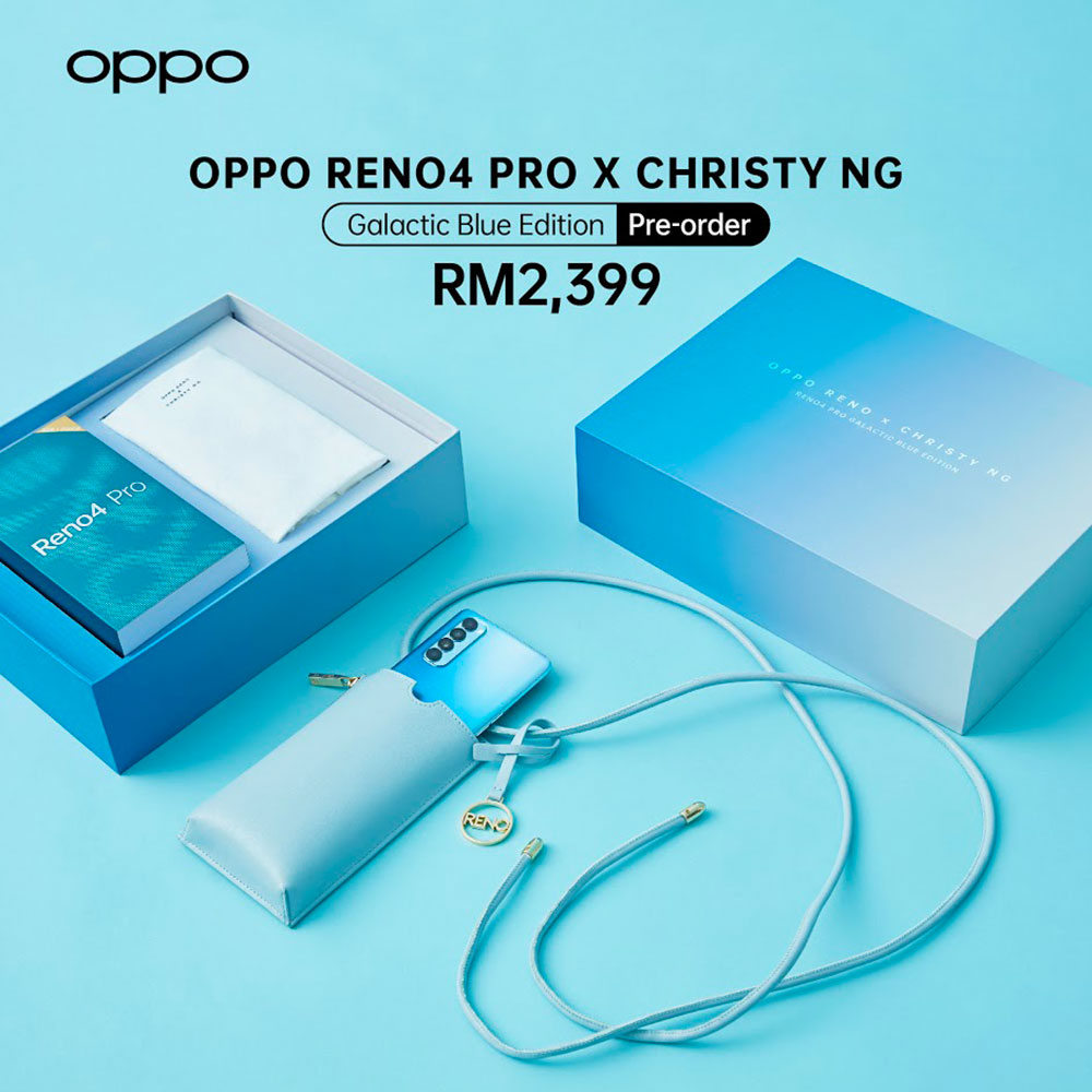 OPPO Reno4 Pro Galactic Blue Edition X Christy Ng