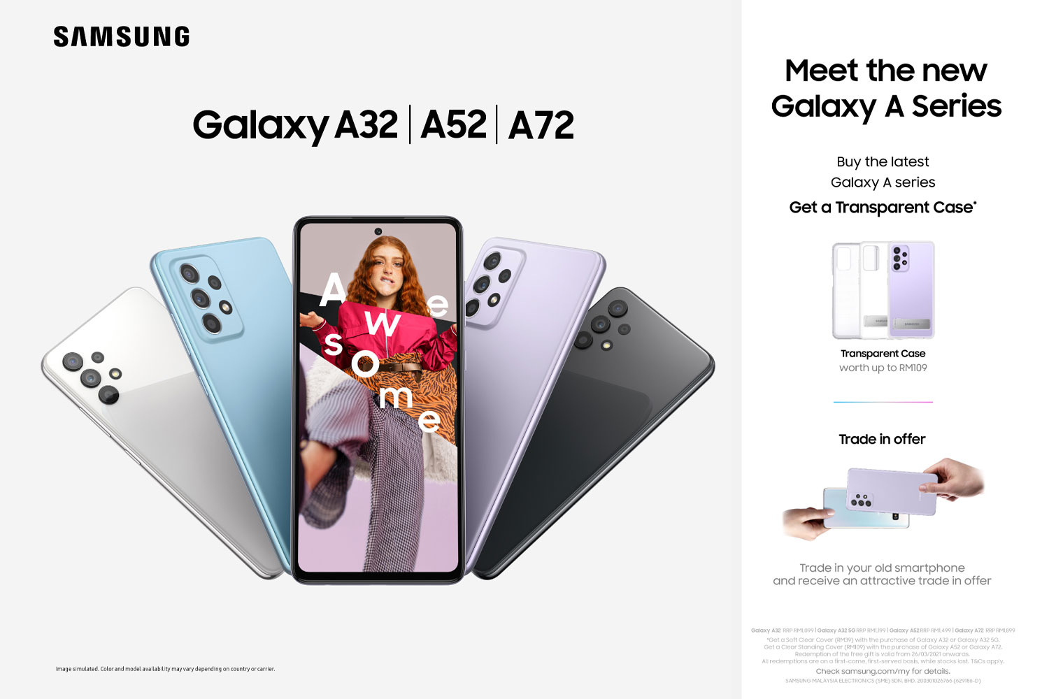 Samsung Galaxy A32, A52, and A72 Malaysia