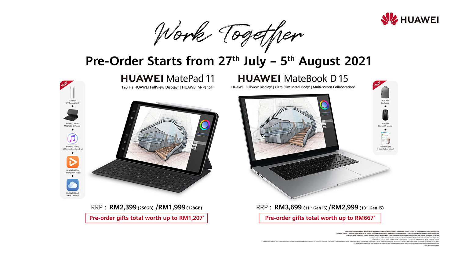 HUAWEI MatePad 11 and MateBook D15 Pre-Order