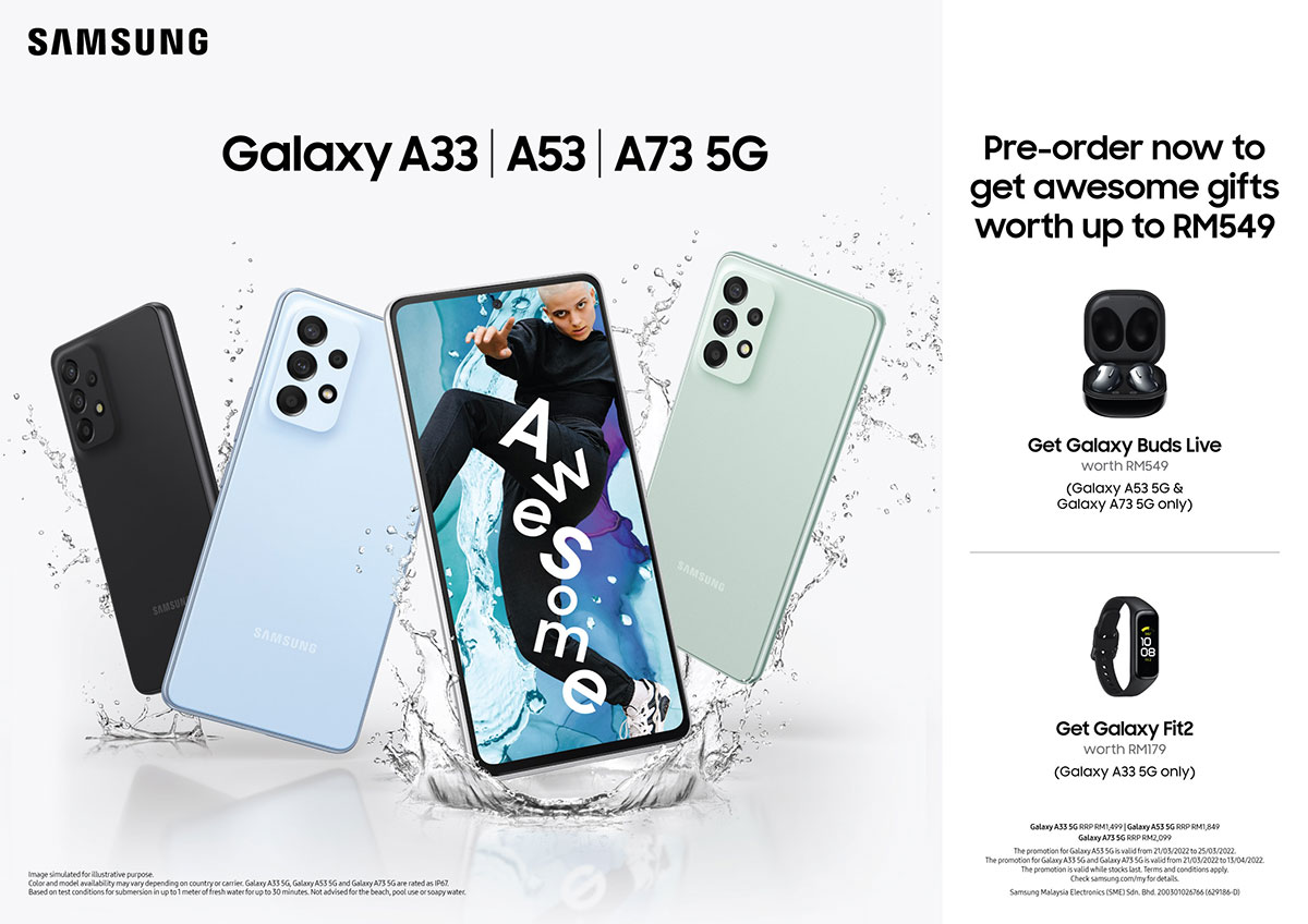 Samsung Galaxy A33 5G, Galaxy A53 5G, Galaxy A73 5G Pre-order
