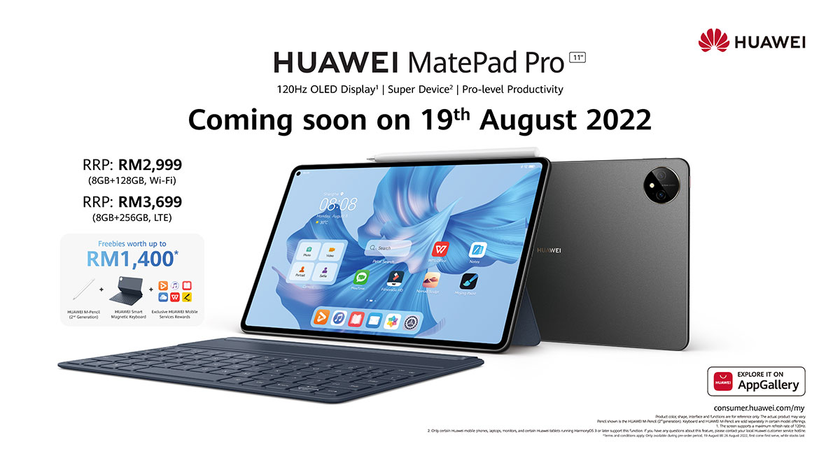 HUAWEI MatePad Pro 11 and MateBook X Pro Available on August 19
