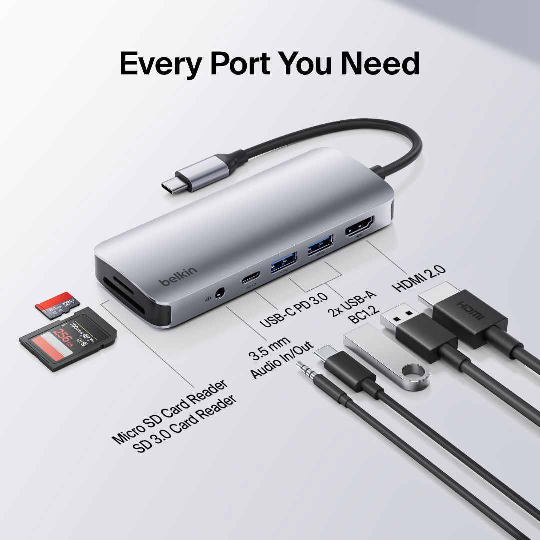 Belkin Connect USB-C 7-in-1 Multiport Hub (AVC009fqSGY-V2)