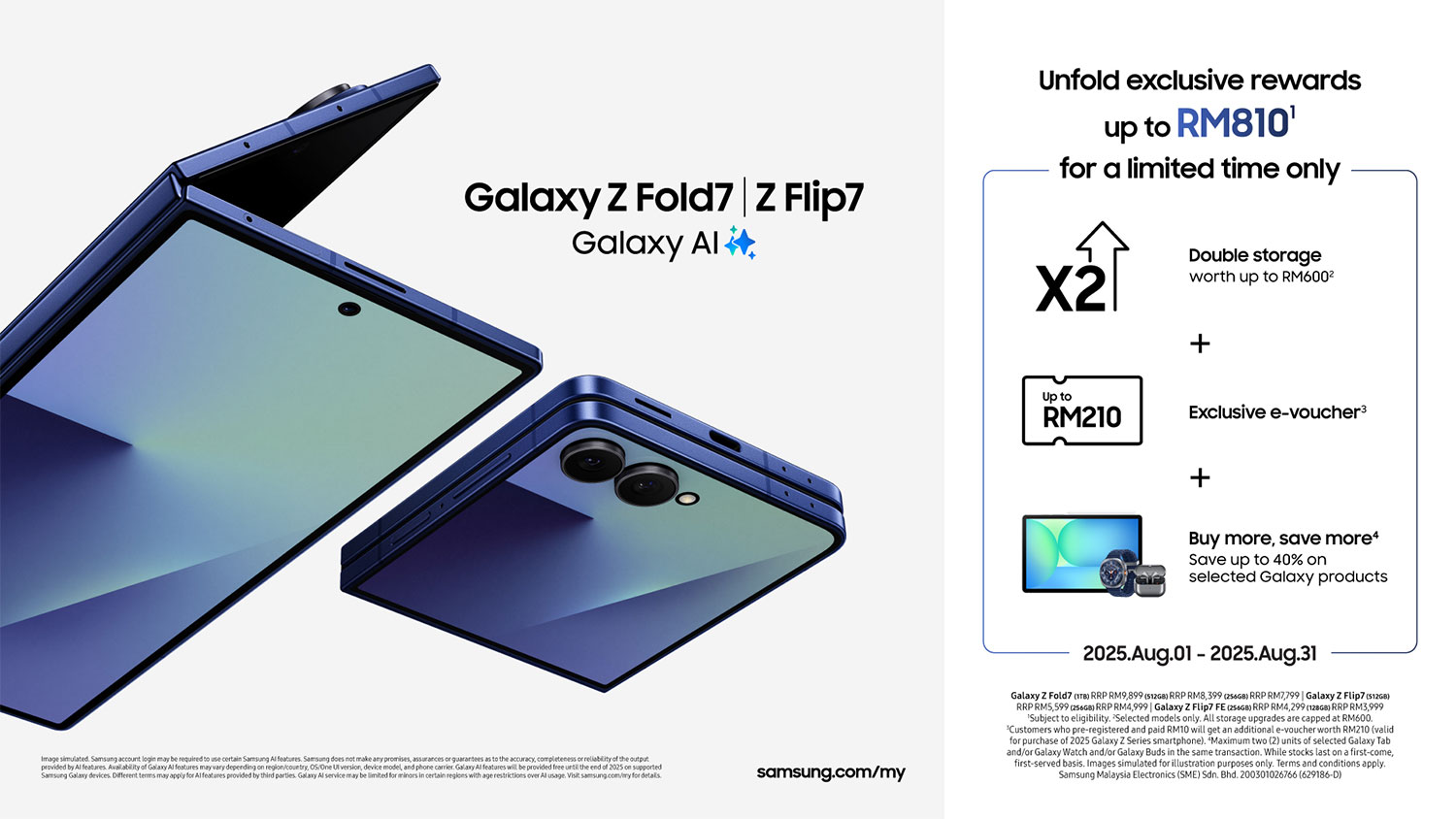 Samsung Galaxy Z Fold7, Galaxy Z Flip7, Galaxy Watch Series Malaysia