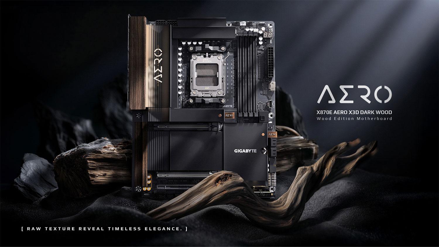 GIGABYTE Unveils X870E AERO X3D DARK WOOD