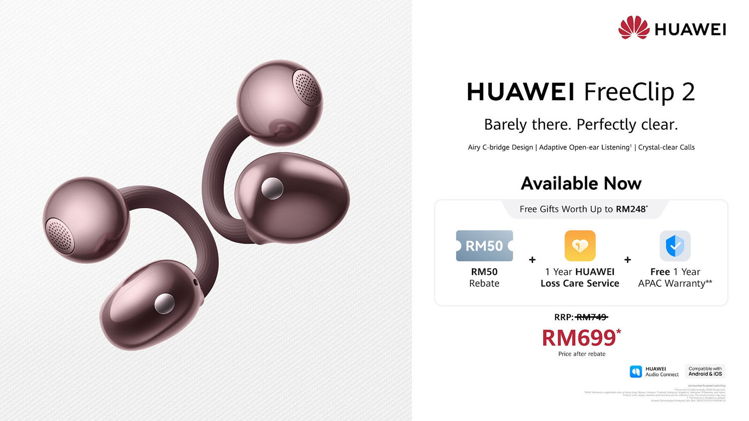 HUAWEI FreeClip 2 in Berry Purple Launch