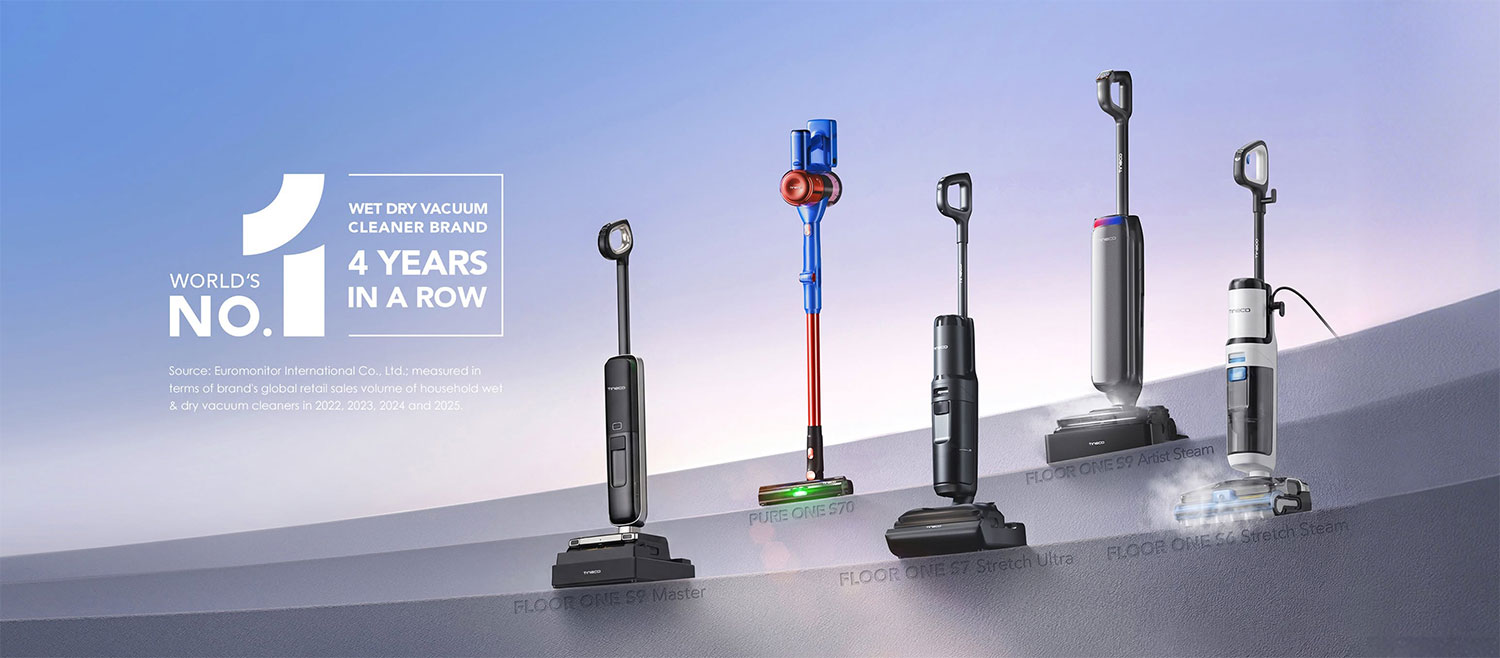Tineco World's No.1 4 Years in a Row Tineco World's No.1 4 Years in a Row